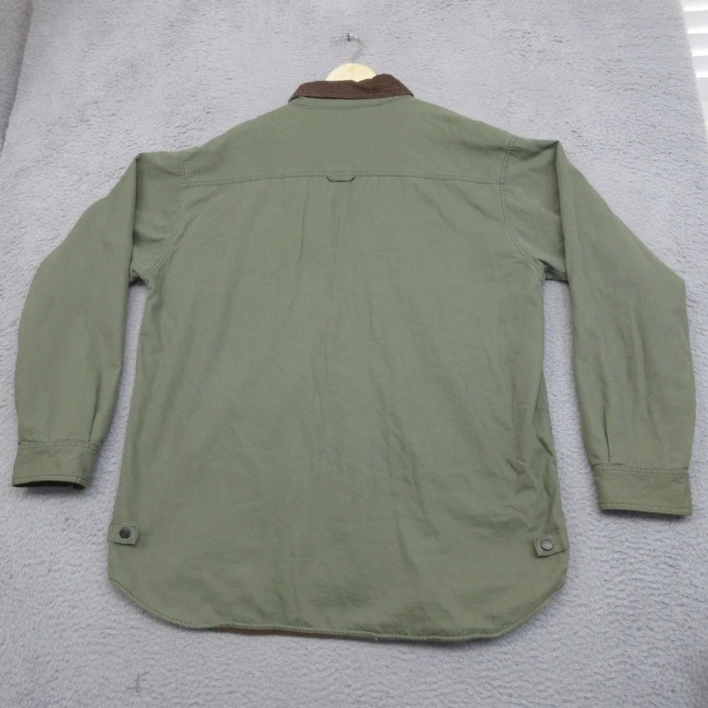 Columbia Chore Coat Jacket Mens XL Green Canvas Fleece Lined Shacket Outdoor